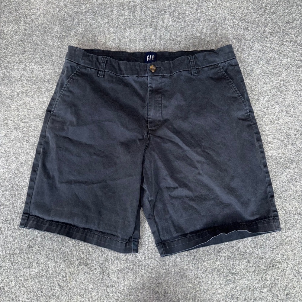 GAP Mens Lived-In Chino Shorts Blue Size 36 Flat Front Casual Summer Cotton